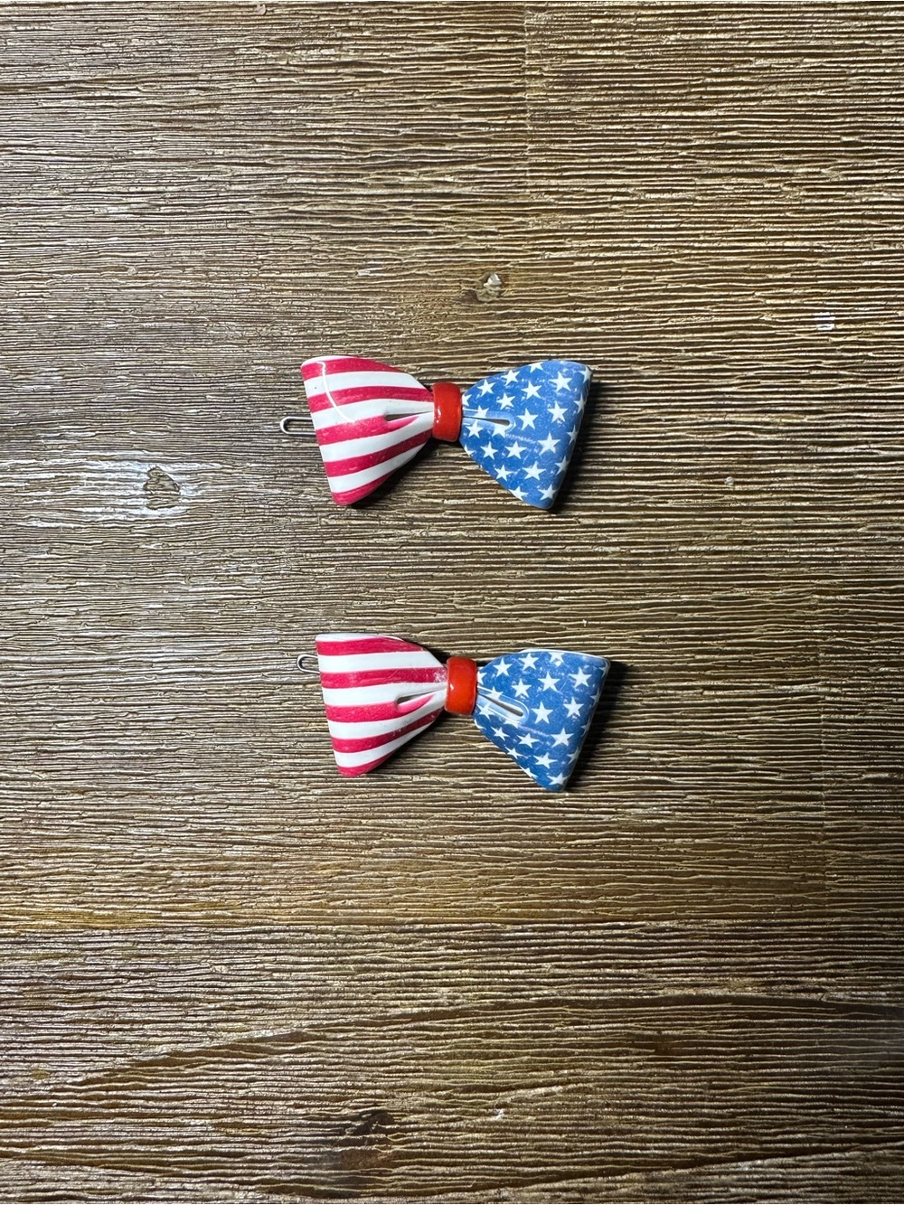 Patriotic Star & Stripe Kids Hair Bows - Red, White & Blue